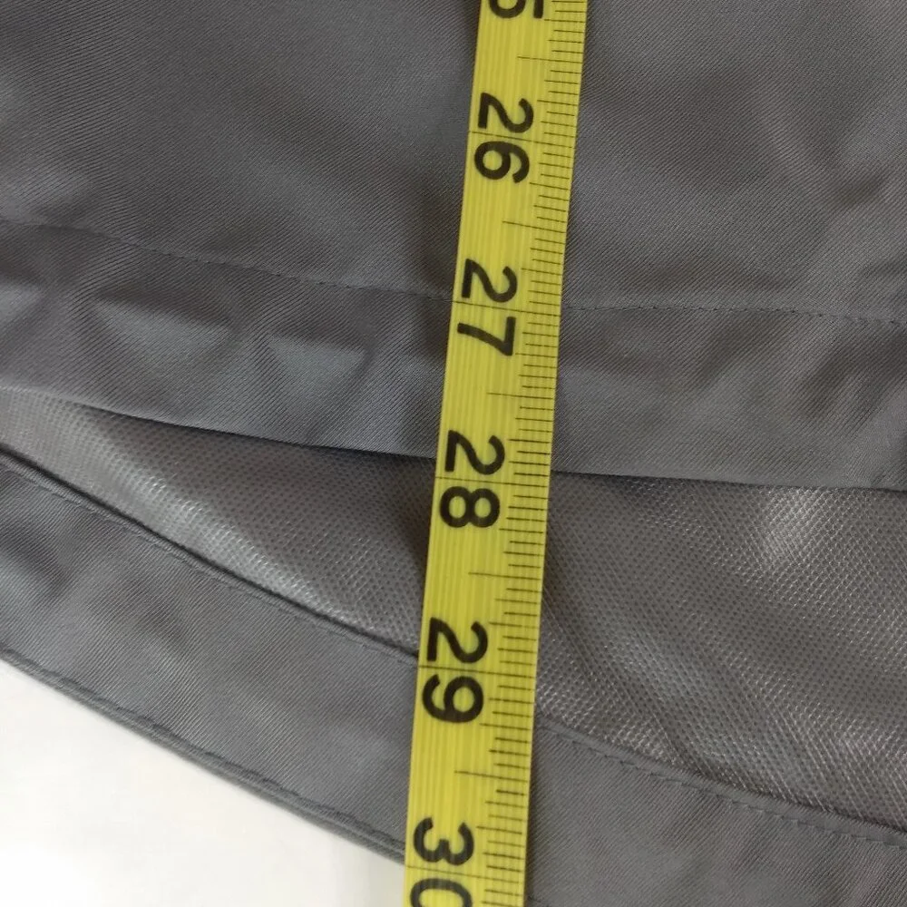George Grey Hooded Rain Jacket Coat Zippered Adjustable Cuffs Medium Polyester